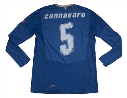 2009 Fabio Cannavaro Match Worn Italy Jersey from 02-10-2009 vs Brazil (Brazilian Football Confederation Employee LOA)